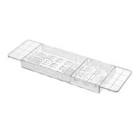 Plateau de baignoire pour baignoire extensible,Plateau de baignoire, Plateau de baignoire transparent pour table de bain, Étagère de bain au-dessus de la baignoire, accessoires de baignoire, support d