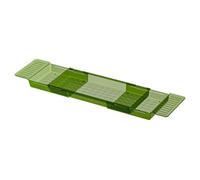 Plateau de baignoire réglable vert avec design antidérapant - Panier multifonction extensible pour ac, drin, et accessoires de bain - Idéal pour l'heure du bain