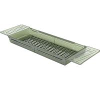 Plateau de baignoire Table extensible drainante Grande capacité Etagère de bain étanche pour salle de bain Vert translucide