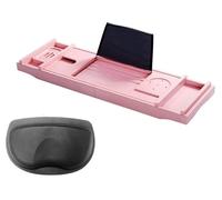 Plateau de bain extensible en bois avec oreiller et housse - Support de rangement rustique multifonction pour baignoires standard - Design pliable pour la relaxation et la nization