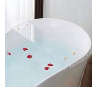Plateau de bain réglable en bambou, étagère antidérapante pour baignoire, table de salle de bain imperméable pour vin, bougies, livres et téléphones - Accessoire de bain parfait pour se détendre.