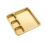 Plateau de barbecue multi-grille en acier inoxydable avec personnalité simple et vaisselle créative dorée à quatre grilles 20 x 21 x 2,0