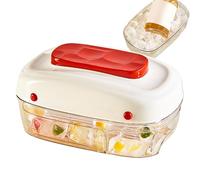 Plateau De Bloc De Glace Avec Couvercle Et Poubelle - 32 Grilles De Glaçons Cube | Appuyez Sur Le Moule Du Plateau De Congélateur | Plateau De Refroidissement Empilable Avec Bac De Stockage | Gadget D