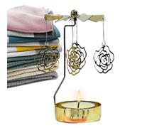 Plateau de bougeoir rotatif | Plateau rond thermique Bougie parfumée | Ambiance de dîner, décoration de bureau, lanterne tournante, chauffée pour salle à manger de mariage