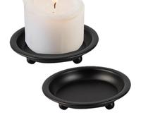 Plateau De Bougie Ronde - Plateau De Bougeoir Round | De Soutien De La en Fer | 3,94x3.94x0,98 Pouces, Fer À Chandelle Décorative Plat De Ferme pour Comptoir De Cuisine pour Comptoir De