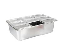 Plateau de buffet portable pour salade, présentoir de service d'aliments froids, station de garniture de pizza de comptoir, serveur de buffet de glace pour fêtes, plateaux de refroidissement argentés