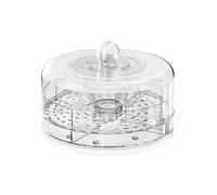 Plateau de buffet rotatif réfrigéré avec 4 compartiments transparents incassables pour hors-d'œuvre, salades, camping, voyage