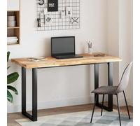 Plateau de bureau en bois d'acacia massif - 140 x 60 x 4 cm - Non traité - Rectangulaire - Polyvalent - Pour bureau, bureau à domicile, lieu de travail avec surface stable et grain naturel