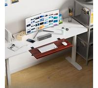 Plateau de bureau ergonomique extensible, réglable, 20 x 40 cm, pliable, avec clip, pour le travail, les études et les jeux, extensible de 30 à 80 cm - Rouge