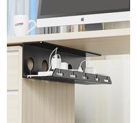 Plateau de câbles en acier avec design moderne pour une gestion efficace des câbles et un encombrement réduit (blanc)