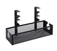 Plateau de câbles sous le bureau - Rack de gestion des fils, organisateur de cordons en acier avec stockage d'alimentation, accessoire de bureau bien rangé, support de câble de solution d'installation