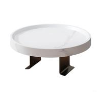 Plateau de canapé avec clip réglable pour canapé, 30 x 30 cm, plateau à goûter en bois pour salon, table basse, alternative aux petits espaces, dortoirs et camping-cars (blanc)