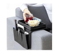 Plateau de Canapé - DULCE CASA - Multifonction - Rangement Télécommande - Porte-Gobelets - Design Moderne