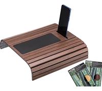 Plateau de canapé en bambou pour accoudoirs - Table basse flexible et antidérapante pour tous les accoudoirs - Table basse durable avec un design élégant - Couleur naturelle - S'adapte à tous les