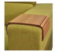 Plateau de canapé en bois, plateau d'accoudoir réglable avec surface robuste en chêne naturel pour café, collations et repas - Table d'accoudoir de canapé idéale pour le salon