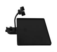 Plateau de carte son pour pied de microphone avec support de téléphone - Étagère réglable pour accessoires de studio de streaming en direct, noir, 16,5 x 22 cm (taille L et 1 clip)
