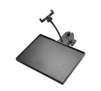 Plateau de carte son pour support de micro avec clip de téléphone - Accessoires polyvalents pour pupitre de musique pour streaming en direct et enregistrement - Support réglable 22,5 x 16,5 cm (noir)