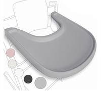 Plateau de chaise haute compatible avec la chaise Stokke Tripp Trapp - ne permet pas l’utilisation de plats à ventouse - design ergonomique incurvé, Gris mat, sans BPA, facile à monter