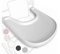 Plateau de chaise haute compatible avec la chaise Stokke Tripp Trapp - ne permet pas l’utilisation de plats à ventouse - design ergonomique incurvé, Blanc mat, sans BPA, facile à monter