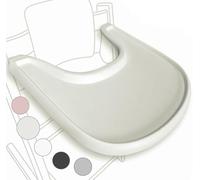 Plateau de chaise haute compatible avec la chaise Stokke Tripp Trapp - ne permet pas l’utilisation de plats à ventouse - design ergonomique incurvé, Laiteux mat, sans BPA, facile à monter