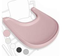 Plateau de chaise haute compatible avec la chaise Stokke Tripp Trapp - ne permet pas l’utilisation de plats à ventouse - design ergonomique incurvé, Rose mat, sans BPA, facile à monter