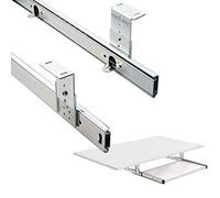 Plateau de clavier argenté avec glissières à roulement à billes - Méthode de levage de suspension omnidirectionnelle silencieuse, tiroir de 35 cm pour un fonctionnement fluide