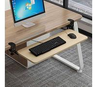 Plateau de clavier avec étagère d'extension sous le bureau, support de poignet de souris réglable en hauteur et accoudoir, plate-forme de tiroir à pince de table pour espace de travail ergonomique