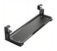Plateau de clavier avec pince en C extractible en acier pour clavier, sans perçage, matériel en fourrure pour écrire (noir)