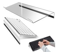 Plateau de clavier en acrylique pour une frappe ergonomique, support de clavier incliné avec bande de silicone antidérapante, accessoire de bureau