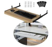 Plateau De Clavier En Bois 5 Couleurs Coulissant Sous Le Bureau, 54/60/70x27cm, Support De Tablette, Tiroir De Support De Clavier Réglable En Hauteur, Étagères De Rangement Pour Clavier Et Souris