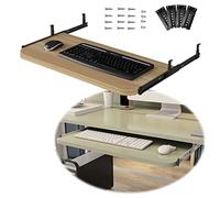 Plateau De Clavier En Bois 5 Couleurs Coulissant Sous Le Bureau, 54/60/70x27cm, Support De Tablette, Tiroir De Support De Clavier Réglable En Hauteur, Étagères De Rangement Pour Clavier Et Souris