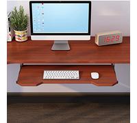 Plateau de clavier en bois à hauteur réglable, rallonge de bureau coulissante avec plate-forme extractible, solution de rangement sous le bureau pour une nification ergonomique de l'espace de travail
