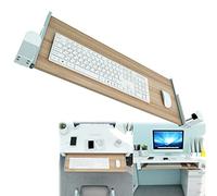 Plateau de clavier en bois avec curseur sous le bureau et pince Tiroir peu encombrant pour un accès facile, parfait pour la maison, le bureau et l'espace de travail