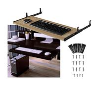 Plateau de clavier en bois avec rangement pour souris sous le bureau 54/60/70 x 27 cm, design ergonomique pour améliorer la posture, extension de bureau, facile à assembler, idéal pour le bureau, la