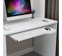 Plateau de clavier en bois réglable en hauteur sous le bureau, étagère coulissante pour clavier et souris, finition noyer, 70 x 26 cm, design ergonomique pour une meilleure efficacité de l'espace de