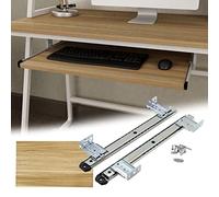 Plateau de clavier ergonomique coulissant en bois pour clavier et souris - 600 mm x 270 mm - Finition teck