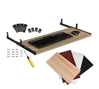 Plateau de clavier ergonomique coulissant sous le bureau avec plate-forme de souris - Design compact pour un bureau confortable et une station de travail