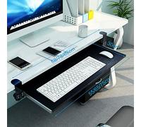 Plateau de clavier ergonomique extractible avec plateforme de souris et support de poignet - Extension de bureau 55 x 30 cm pour un confort ultime et une productivité au poste de travail