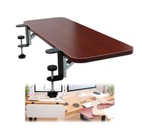 Plateau de Clavier Ergonomique, Plateforme d'extension de Bureau Pliable à 90°, 65 x 25 cm et 80 x 25 cm, Repose-Bras, Finition Noyer, accoudoir fixé au Bureau pour Plus de Confort