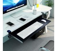 Plateau de clavier ergonomique réglable avec accoudoir - Extension de bureau à clipser pour plus de confort et de productivité - Plateforme de souris rétractable pour rangement sous le bureau pour