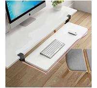 Plateau de clavier ergonomique réglable sous le bureau avec étagère coulissante et support de souris, rallonge de bureau en bois pour un espace de travail bien rangé, parfait pour le confort du bureau