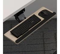 Plateau de clavier ergonomique réglable sous le bureau pour la maison, le bureau, les jeux ou la station de travail - Beige 52 cm - Améliore le confort et économise de l'espace