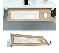 Plateau de clavier ergonomique sous le bureau - Extension en bois pour souris et clavier - Design pince en C sans perçage - Noir 65 x 30 cm - Parfait pour la maison et le bureau