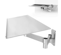 Plateau de clavier mural ergonomique en aluminium, 61 x 19,5 cm, design pivotant à mouvement complet, support de clavier réglable pour bureau à domicile