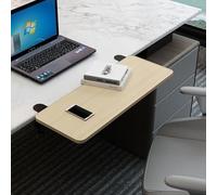 Plateau de clavier pliable à pince pour bureau assis-debout - Grande extension de bureau de 60 x 20 cm - Étagère d'ordinateur réglable - Plateau ergonomique pour souris et coude - Design compact
