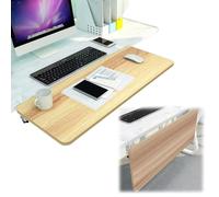 Plateau de clavier pliable avec accoudoir, rallonge de bureau peu encombrante, support de serrage, finition chêne 55 x 25 cm, design réglable et robuste pour bureau à domicile