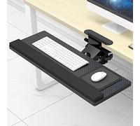 Plateau de clavier réglable à clipser avec tiroir pivotant, support de poignet ergonomique pour une utilisation à long terme et soulagement de la fatigue, parfait pour la maison, le bureau ou la