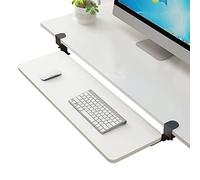 Plateau de clavier réglable avec pince de bureau : support ergonomique pour clavier et souris, capacité de charge de 25 kg, installation facile, étagère coulissante pour un rangement efficace
