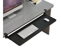 Plateau de clavier réglable avec tiroir extractible, installation facile par pince, sans perçage, étagère en bois, dimensions 520/650/70 mm, idéal pour l'ergonomie du bureau à domicile