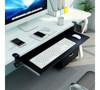 Plateau de clavier réglable coulissant, extension de bureau avec plateau de clavier, plateforme sous bureau réglable, étagère de clavier coulissante, étagère d'accoudoir et système de fixati
